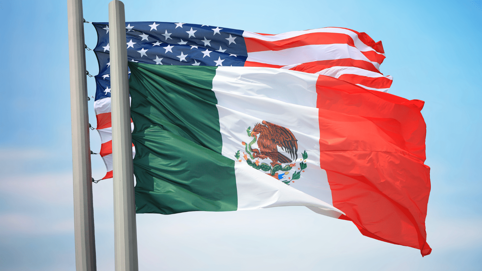 Mexican and U.S. flags